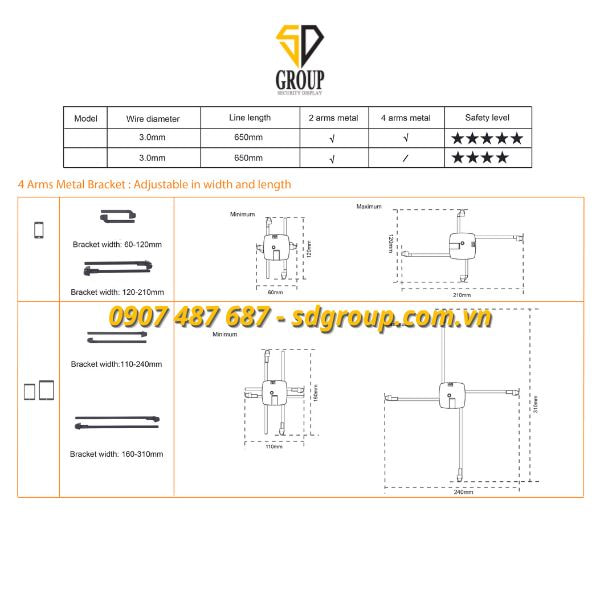 Thông tin ngàm kẹp sản phẩm Chống Trộm Điện Thoại SD-A100
